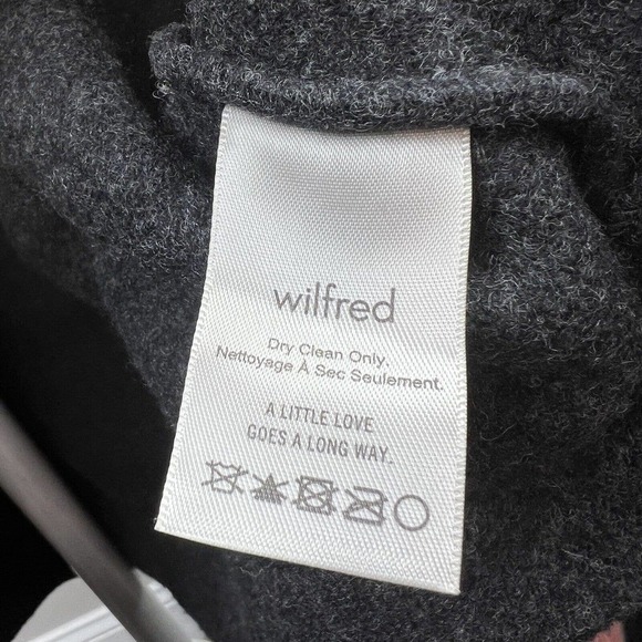 Aritzia Wilfred Gray Banville Cardigan Jacket Sz M 100% Merino Wool - Picture 9 of 10